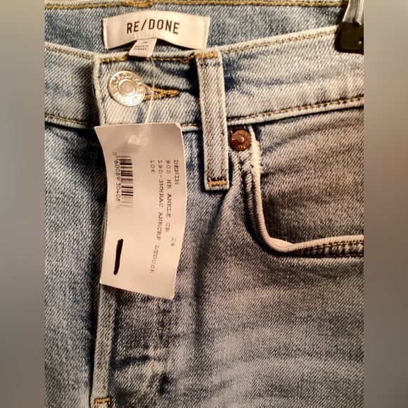 NWT RE/DONE High-Rise Classic Slim Fit 5 pocket Medium wash Skinny Leg Jeans 24 - Picture 3 of 5